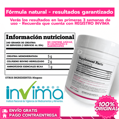 CREATINA MONOHIDRATADA OLD SCHOOL ORIGINAL - Aumenta glúteos y piernas en 3 semanas