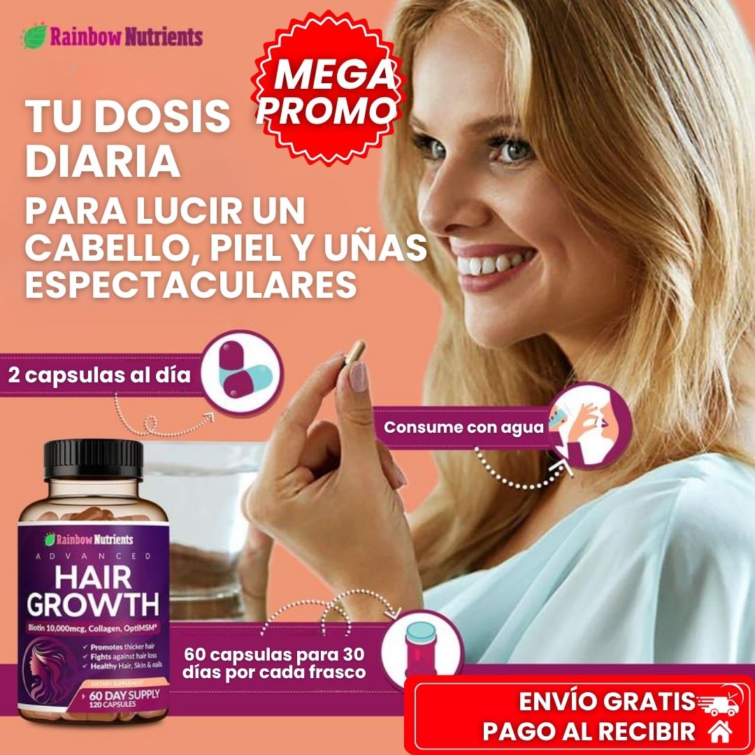 Hair Growth™ 24 en 1 I Tecnología americana para frenar la caída y hacer crecer tu cabello radiante